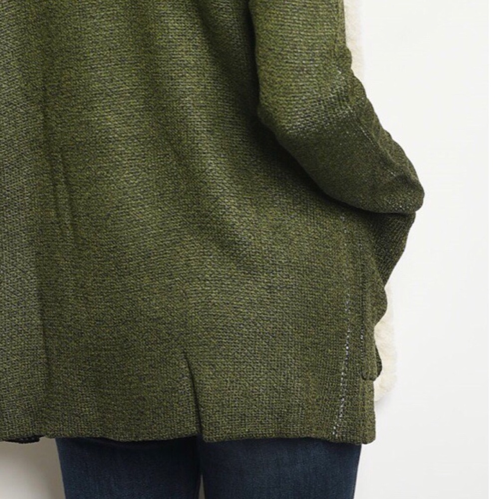 OLIVE SHERPA COAT - Picture 4 of 8